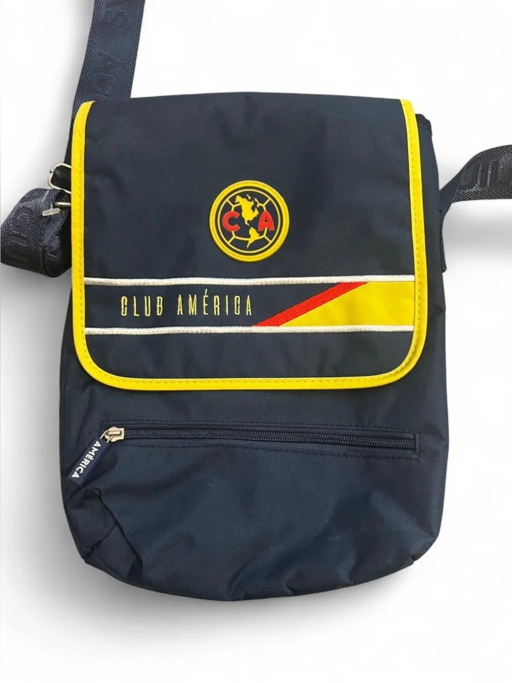 Club América Las Aguilas Soccer Crossbody Messenger Bag Navy/Yellow 13